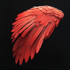 Obraz premium Vibrant Orange Wing with Detailed Feathers