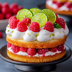 Obraz premium raspberry lime cake