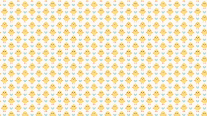 黄色いひよこのイラスト、かわいいパターン背景