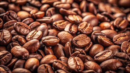 Fototapeta premium Roasted Coffee Beans A Close-Up View of Rich Brown Beans