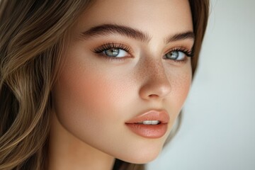 Social media influencer beauty blogger concept, Young beautiful woman recording video review cosmetic and makeup tutorial