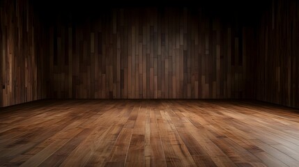 Dark Brown Wooden Room Interior