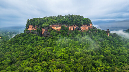Obraz premium Landscape of Phu- Toek, the mountain of faith in Buengkan province, Thailand.