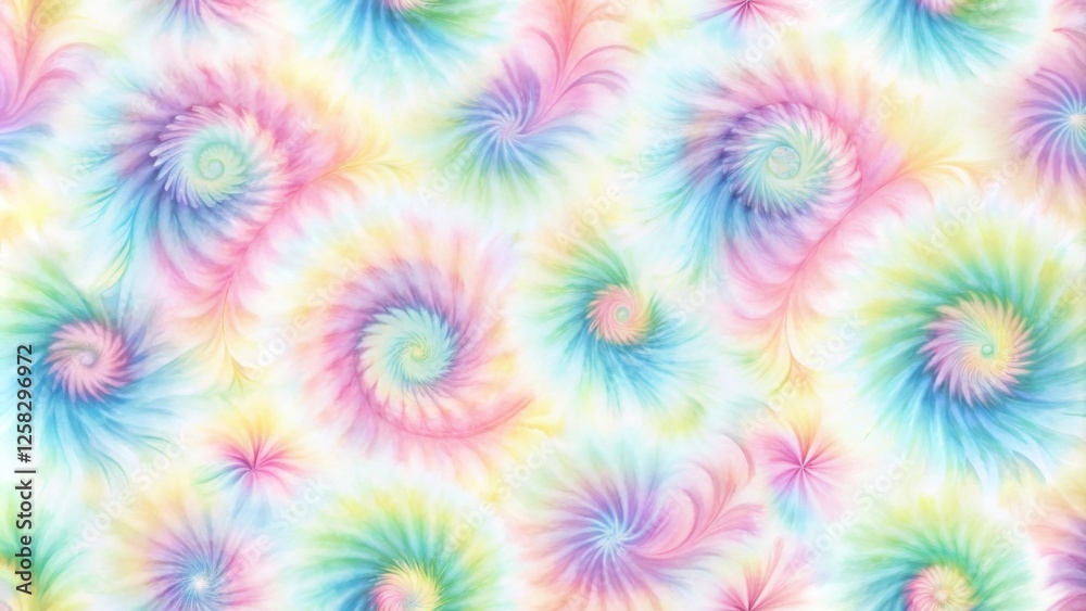 Aufkleber pastel swirl design soft, whimsical tie-dye pattern with spiral motifs for textile and background us