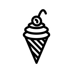 Minimalist ice cream icon with a clean and simple design, ideal for logos, branding, and food-related apps.