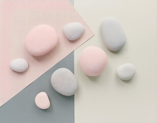 Serene Stones on Pastel Background