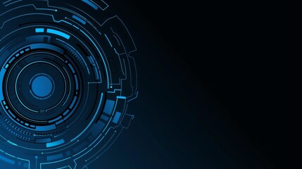 Obraz premium Abstract minimalist wallpaper with minimalist circles and lines on Blue background. Featuring white space in the center for text, ideal for design templates and modern banners.