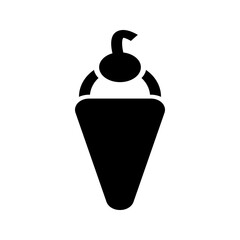 Soft serve ice cream icon with a swirl pattern in a cup, symbolizing a smooth and creamy dessert.
