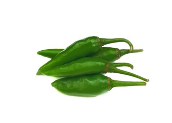 Fresh green pepper isolated on white background