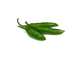 Fresh green pepper isolated on white background