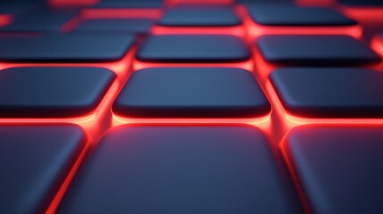 Obraz premium Abstract Red Neon Light Grid Pattern Design
