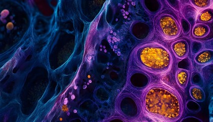 Microscopic Cellular Network: Intricate Biological Structure