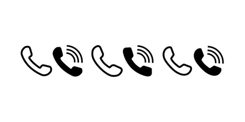 Set of phone icons isolated on white background. Collection telephone symbol