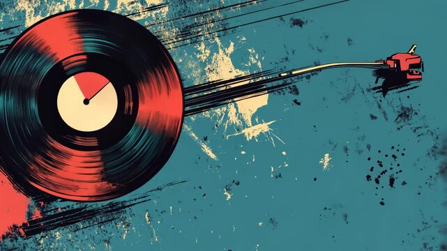 Vintage Vinyl Record on Turntable with Retro Disco Vibes