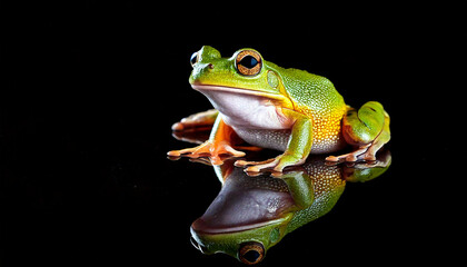 Fototapeta premium Frosch Hintergrund schwarz Hintergrund 