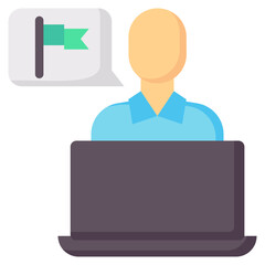 independent work vector flat icon