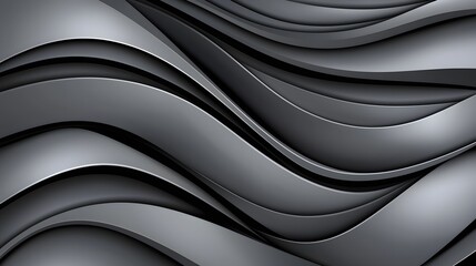 Fototapeta premium Elegant Flowing Waves of Dark Gray and Black Abstract Design
