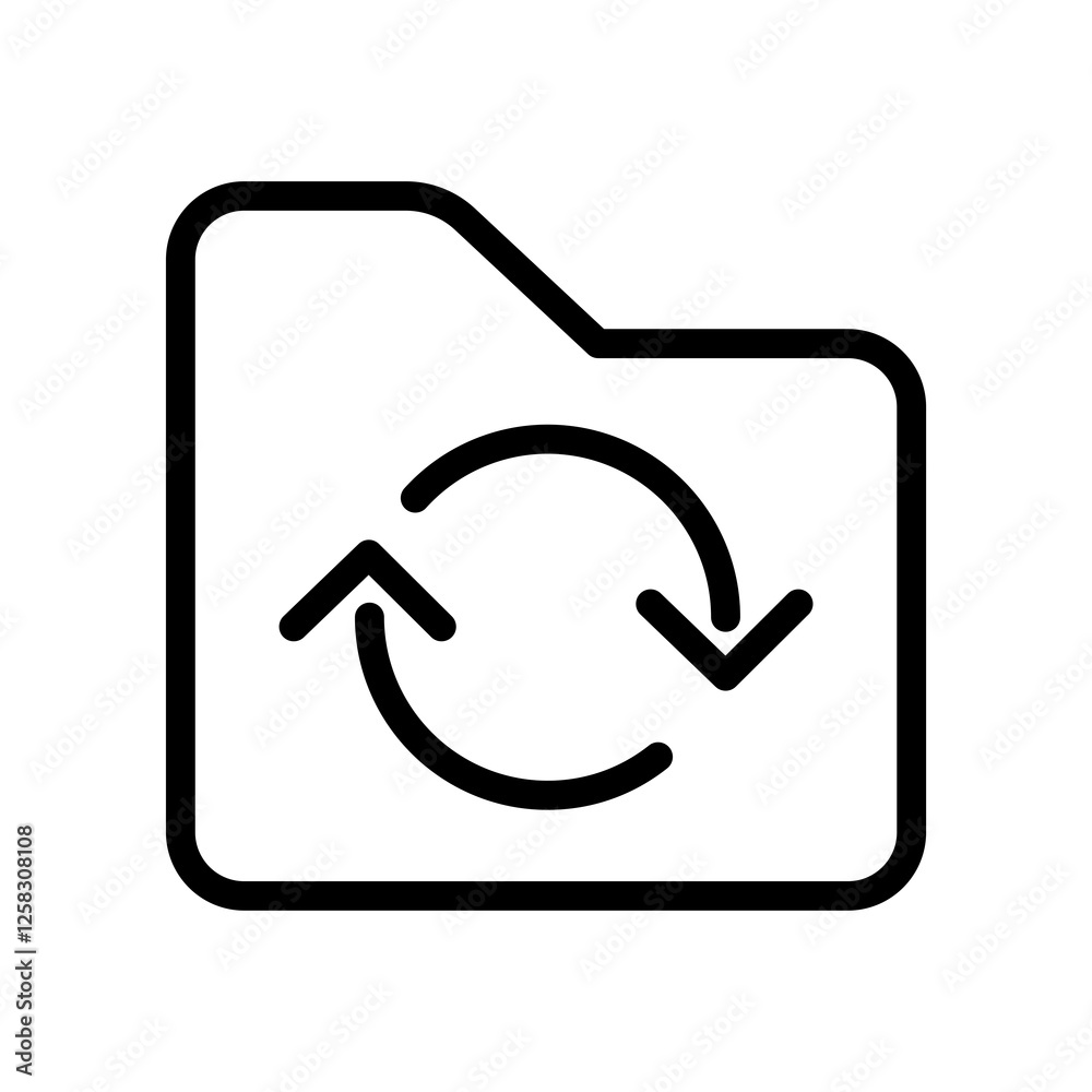 Poster folder sync vector icon