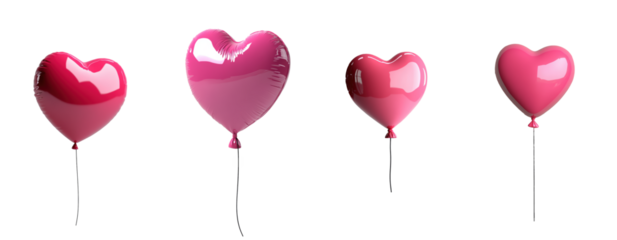 ballons de baudruche à l'hélium en forme de cœur pour la saint-valentin