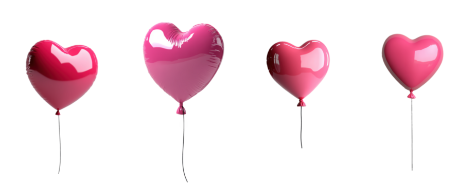 ballons de baudruche à l'hélium en forme de cœur pour la saint-valentin