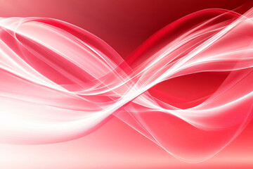 bold, dynamic red curves flowing seamlessly into pink, evoking energy and movement through smooth transitions and glowing highlights.