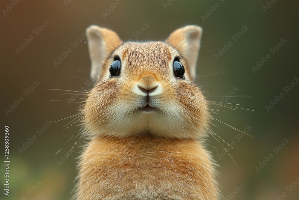 Poster close-up of a curious rabbit in a natural setting during daylight hours showcasing its soft fur and 