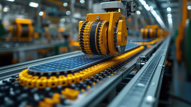 Manufacturing solar panels with automated assembly lines and clean workflows