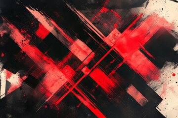 A dramatic combination of black and red abstract background with sharp geometric lines, textured gradients, and high contrast. Powerful and bold, ideal for edgy or action-packed visuals.