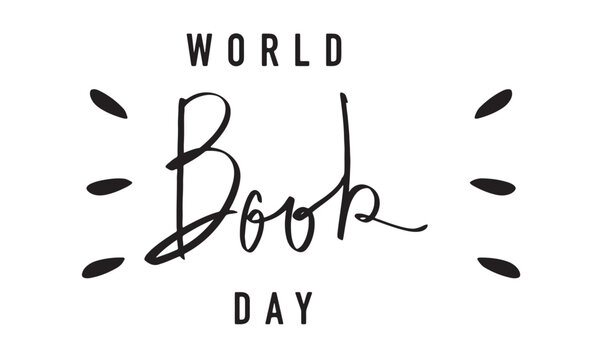 World book day text font calligraphy hand written lettering script black color object icon may month 2025 year international education reading learning student school literature page world book day