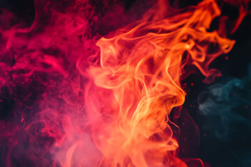 Fototapeta premium A dramatic gradient of fiery red, orange, and pink with smooth gradients and intense motion. High-energy and powerful, perfect for bold and passionate visual branding.
