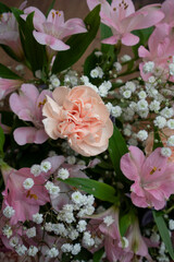 Charming Pastel Floral Arrangement with Carnation, Alstroemeria & Gypsophila