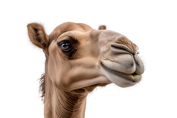 Obraz premium Closeup camel head isolated on white background
