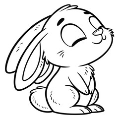 Create a charming image of a plush bunny rabbit with exceptionally floppy ears, soft fur, and endearing expression.