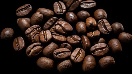 Isolated Coffee Beans on White Background