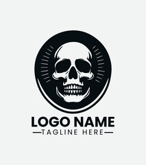 Woman and Skull Logo Design, Dark Beauty Logo, Gothic Woman, Femme Fatale, Skull Girl