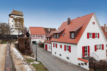 View of the medieval town of Nordlingen in Germany, Bavaria