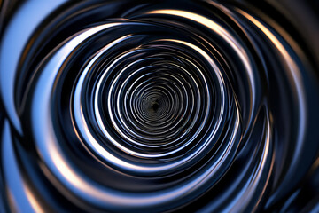 Obraz premium elegant rotating spirals in black, continuously moving to create a calming and smooth animated background.