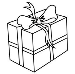 Cute cartoon hand drawn vector gift coloring page.