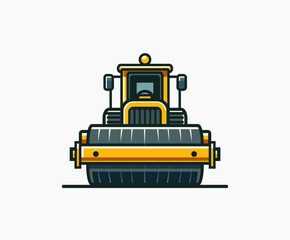 Vector illustration of Road roller on white background