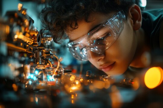A vocational school student learning hands-on automotive repair skills
