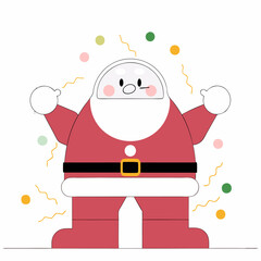 Cute Minimalist Santa: Red & White Christmas Illustration.