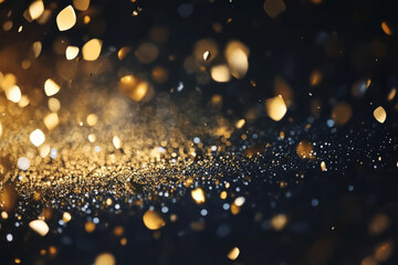 Obraz premium gold and black particles continuously flowing in a looping pattern, creating a mesmerizing video background that radiates sophistication.