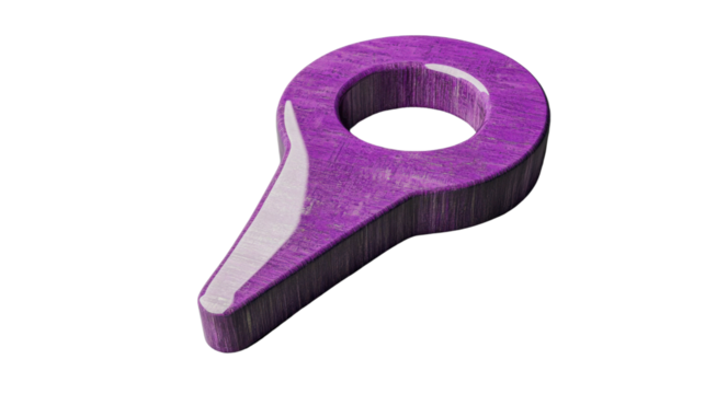 Purple location pin icon showing position on transparent background