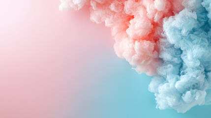 Fototapeta premium A soft blend of pink and blue clouds creates a dreamy, ethereal background, evoking a sense of tranquility and whimsy.