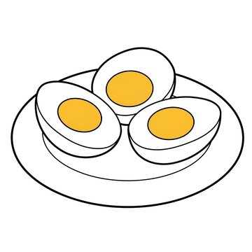 recommend clip art: boiled egg halves on a plate