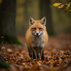 Curious Red Fox in the Forest