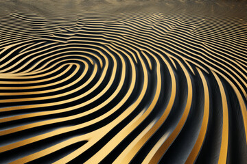 Naklejka premium looping ripple effect in gold and black, where the ripples smoothly flow outward, creating an elegant, fluid animated video background.