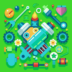 Create a vibrant, abstract SVG illustration featuring geometric shapes and gradients, evoking feelings of energy and dynamism.