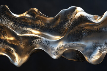 luxurious molten metal, flowing in a continuous wave of gold and black, evoking a sense of smooth and dynamic movement.