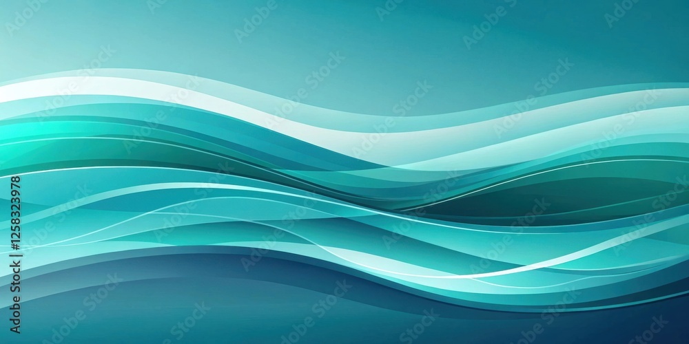 Aufkleber abstract teal and turquoise wave pattern background design